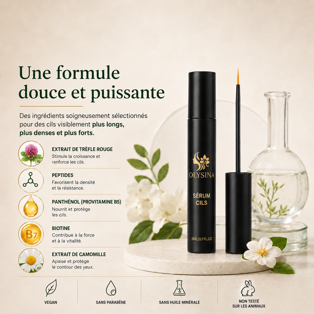 Sérum naturel EXTRA fortifiant pour cils