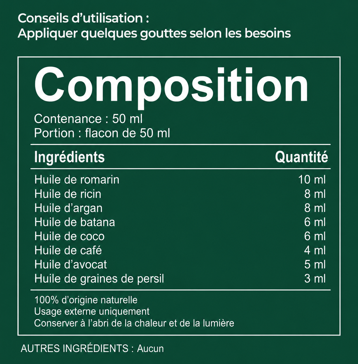 Huile pousse & lissage naturel