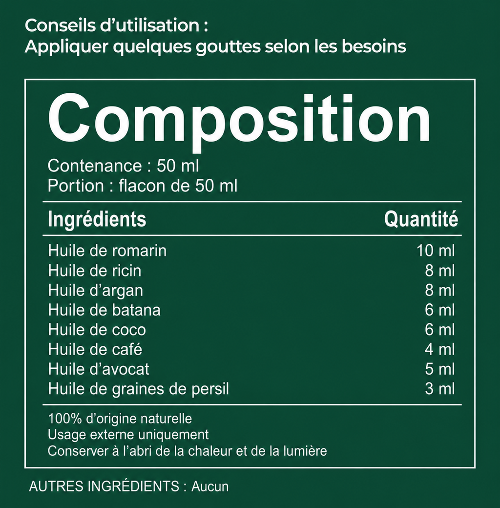 Huile pousse & lissage naturel
