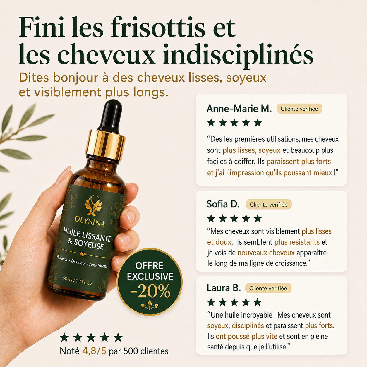 Huile pousse & lissage naturel