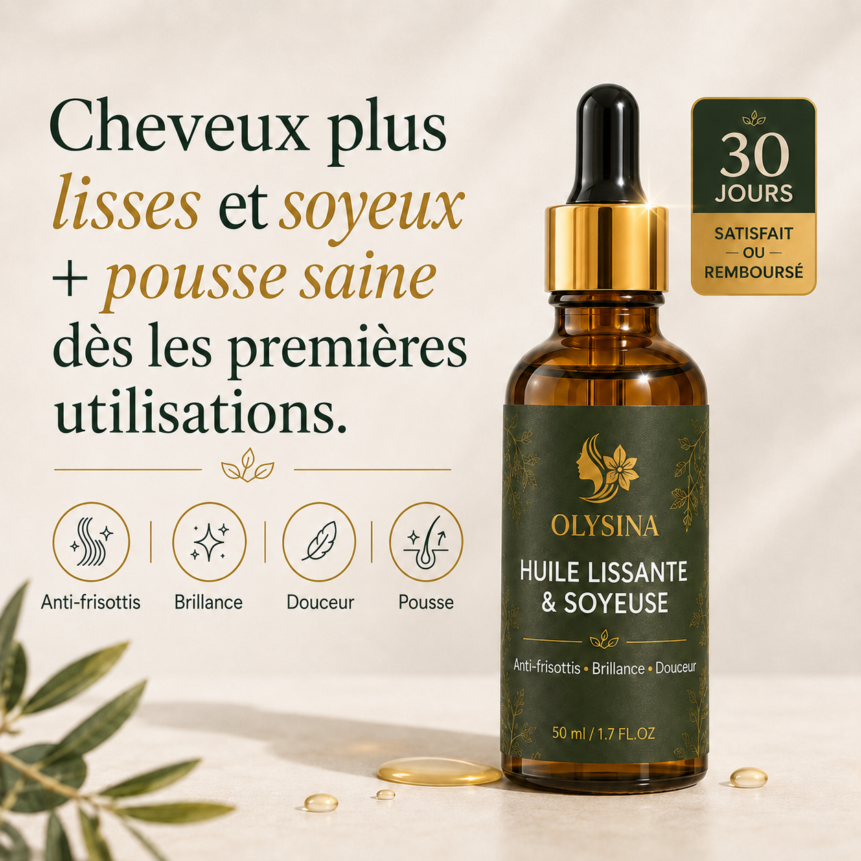 Huile pousse & lissage naturel