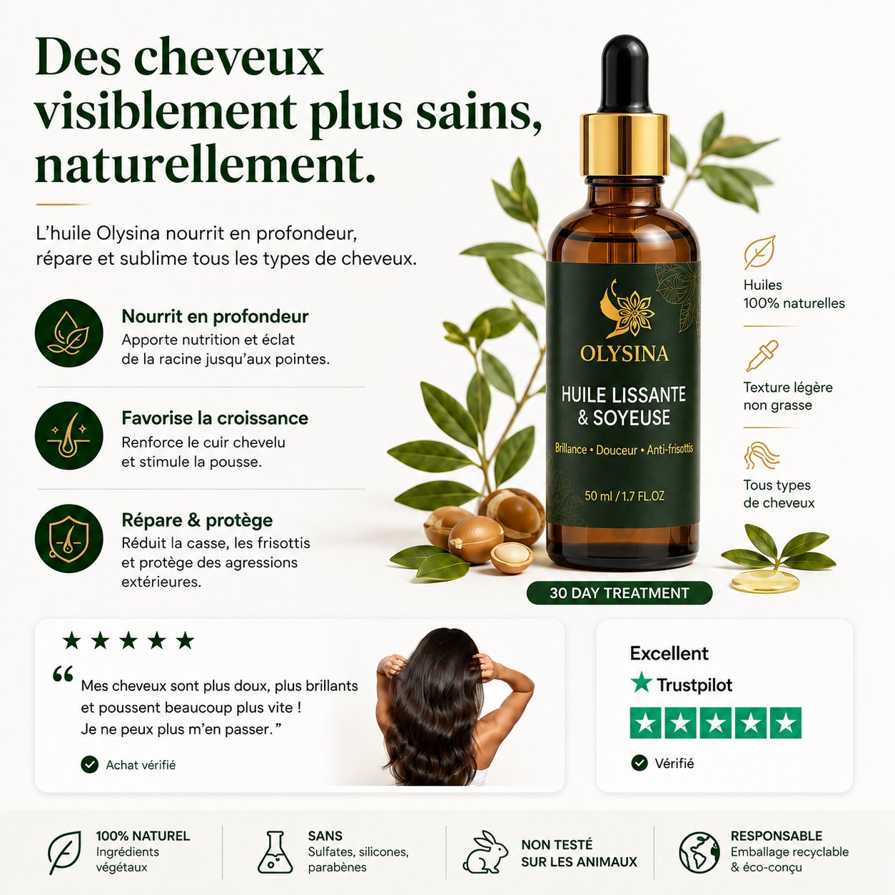 Huile pousse & lissage naturel